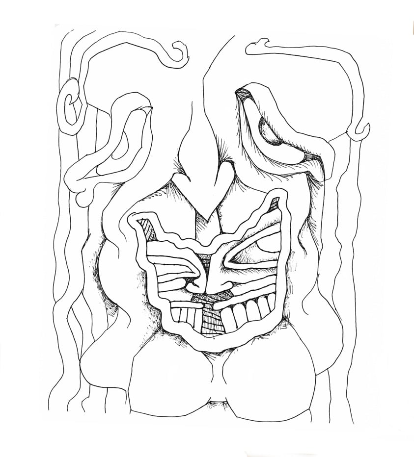2 Faces in Mouth